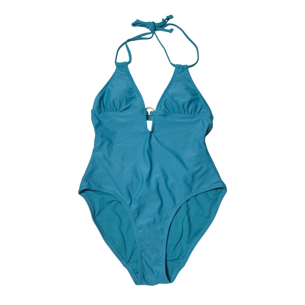Old Navy Womens Teal Halter Keyhole One Piece Swimsuit XS NWT